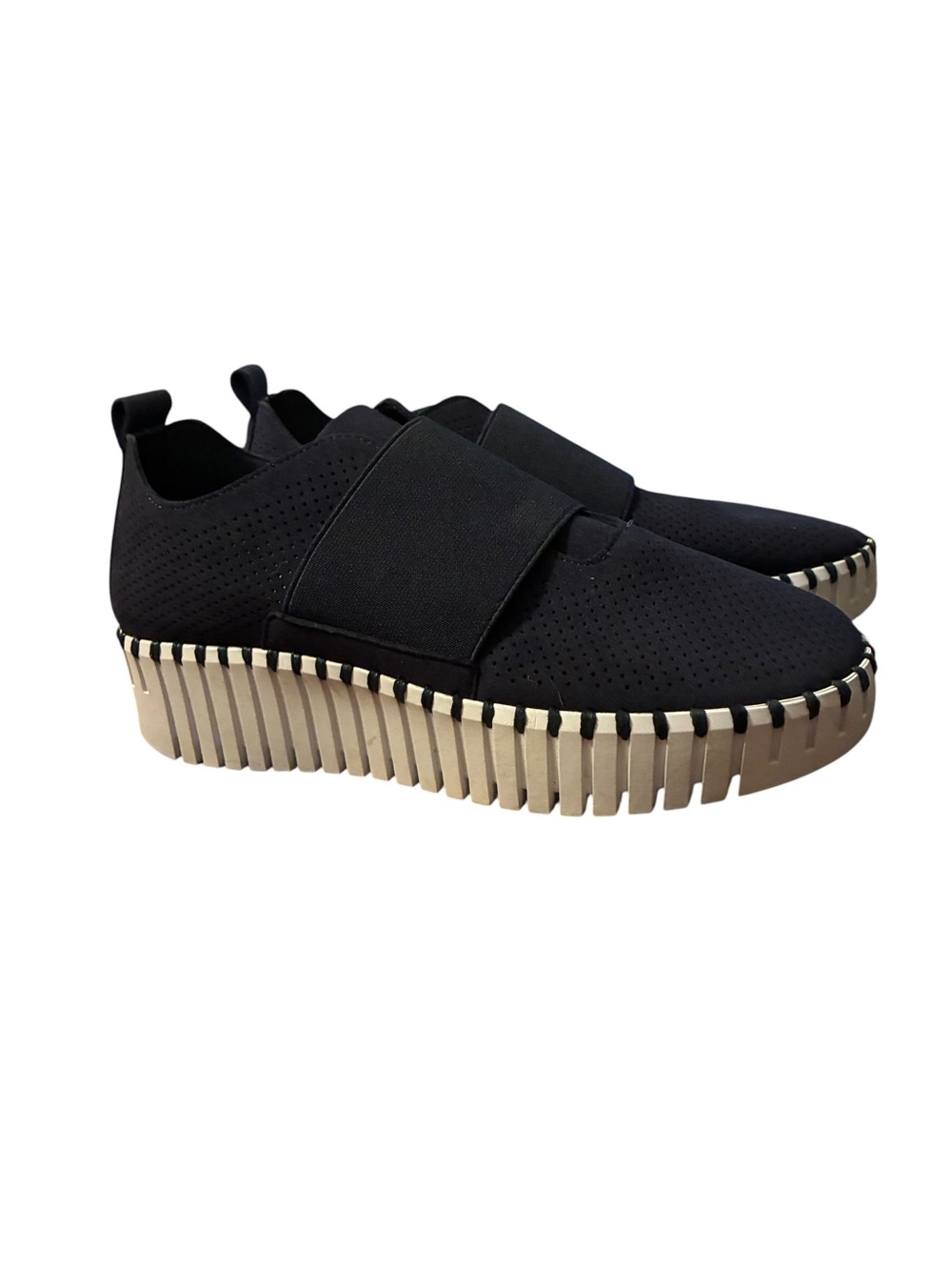 Ilse Jacobsen Tulip Platform 3373 Black Slip On Sneaker Shoes Perforated Size 38 - Picture 2 of 5